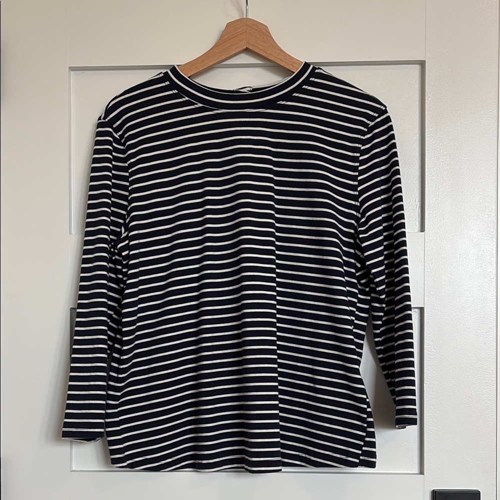 Clad & Cloth Striped navy and White Women's Top